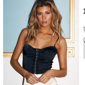 Princess Polly Black Leksi Bustier Top - Size 4 NEW
